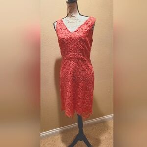 CROCHET LACE DRESS BY LOFT EUC